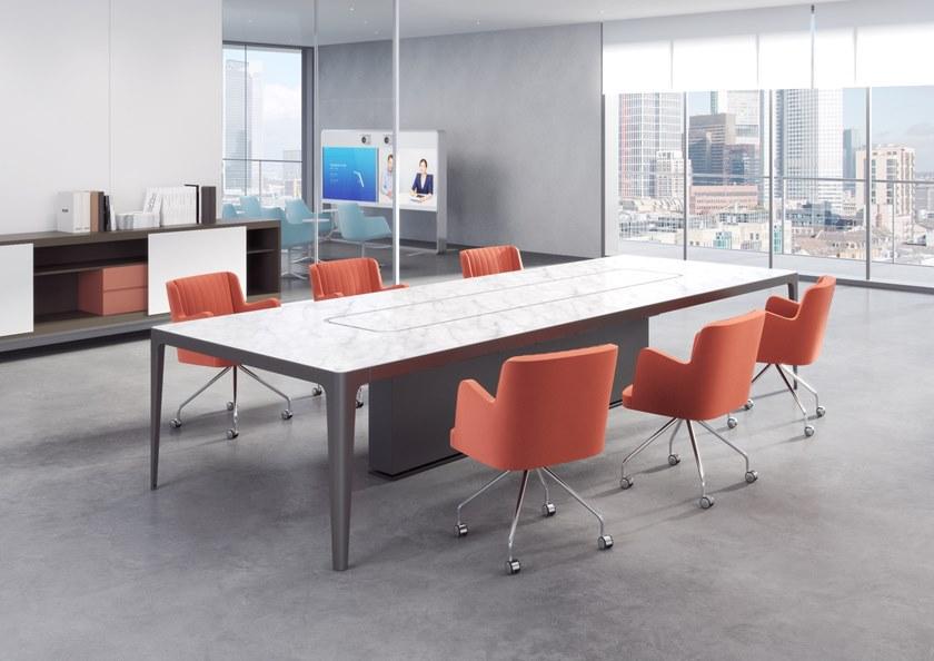 ESTEL GROUP Стол для переговоров из керамики с системой управления кабелями Grand more sun-id-1424624 - Вид №3