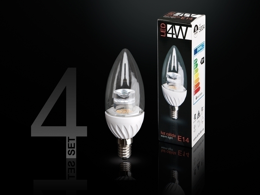 064046 Комплект из 4 свечных лампочек LED 3000K 4W E14 Schuller 