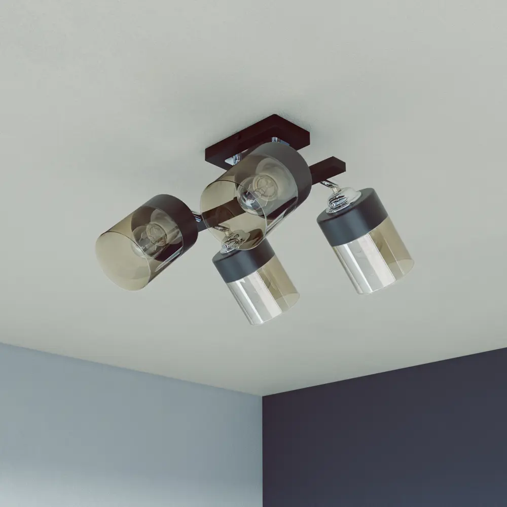 Потолочная люстра INSPIRE Amber с янтарными плафонами для гостиной 85113376 STLM-0058953 - Вид №2