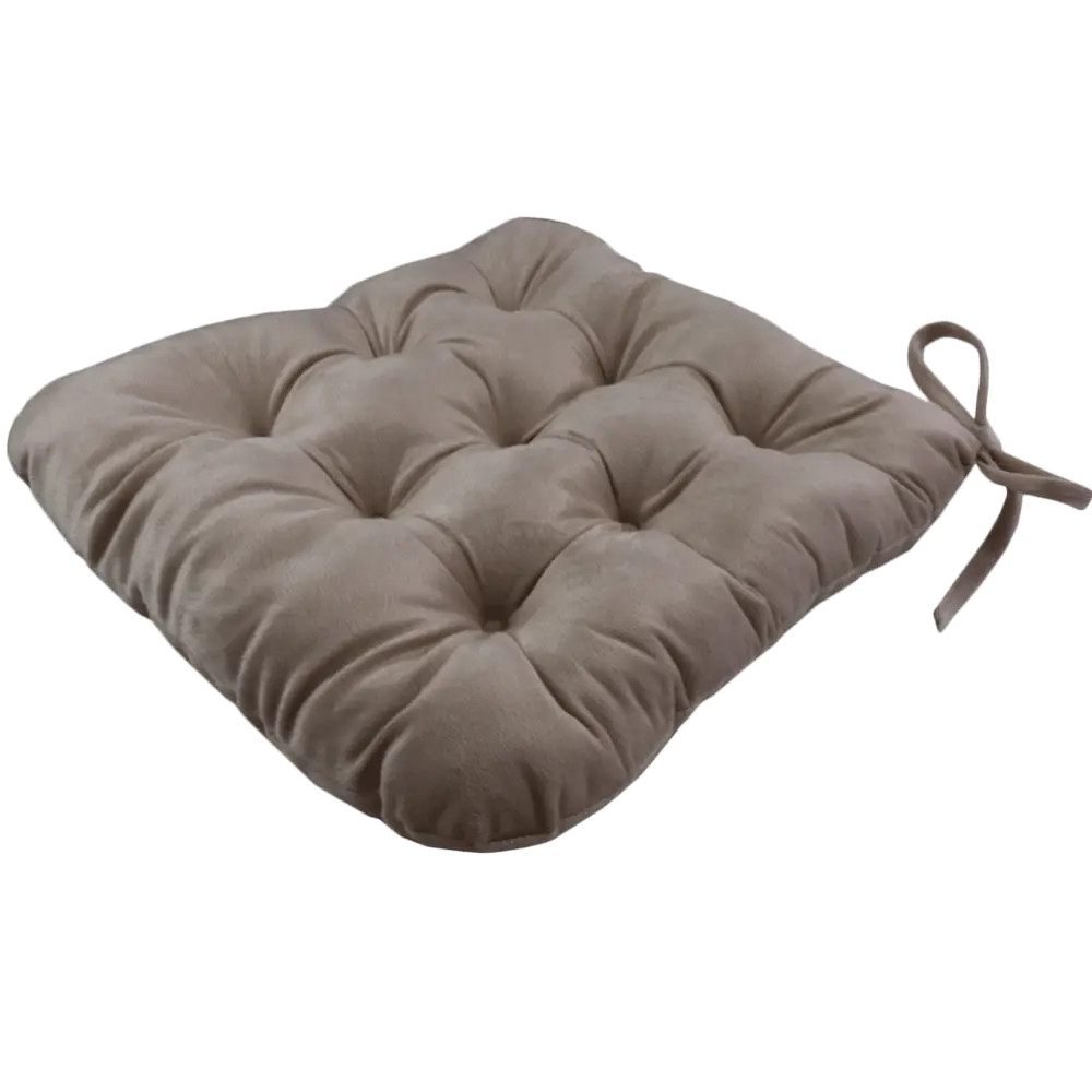 Подушка для стула Бархат 40x36x6 см цвет бежевый LINEN WAY STLM-2016256 - Вид №1