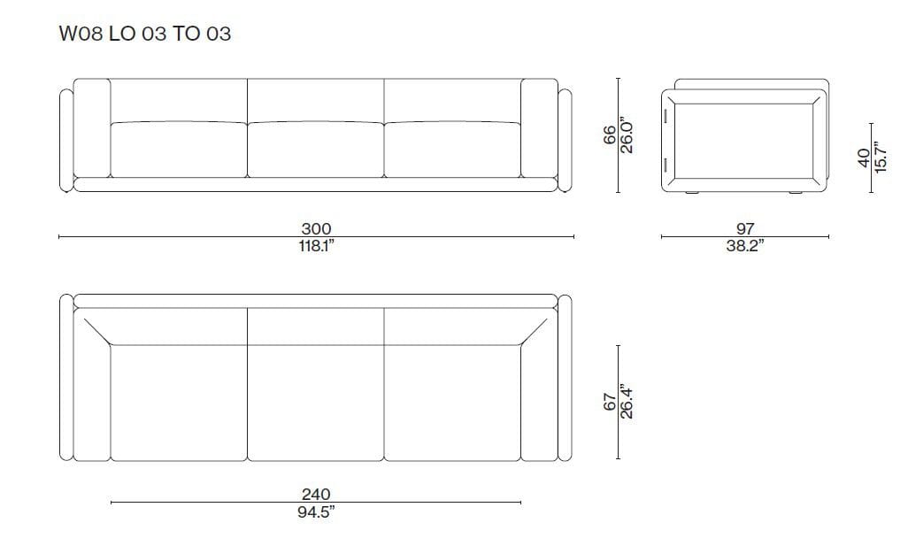 3-местный тканевый диван CASSINA Cornaro ARCH-00101267 - Вид №2