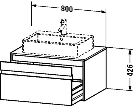 KT669403131 Тумбочка подвесная Ketho #KT6694 800 x 550 мм Сосна серебристая, декор Duravit - Вид №1