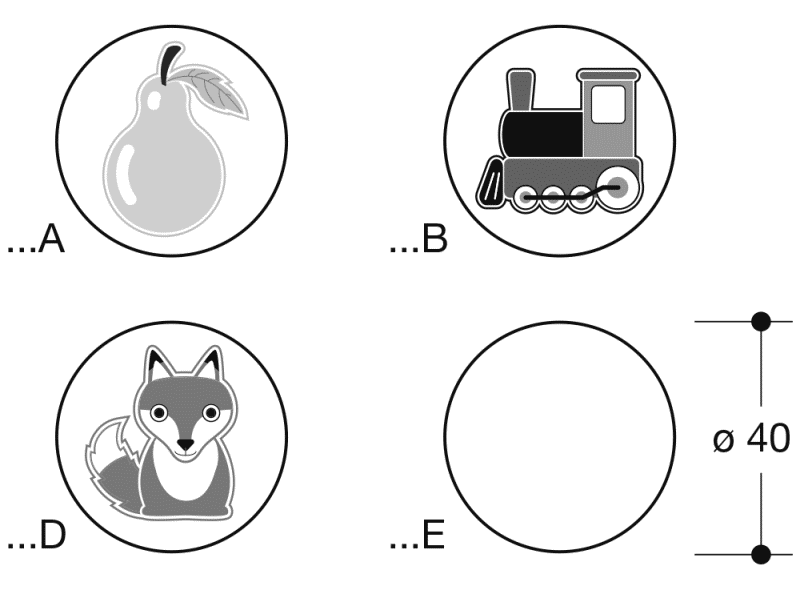 33.1772A лист с пиктограммами HEWI System 111 | Polyamid  - Вид №1
