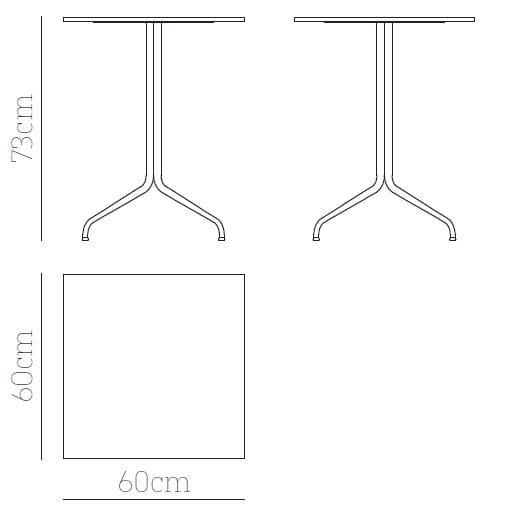 Квадратный стальной стол с порошковым покрытием BABEL D Kissi ARCH-00080039 - Вид №5