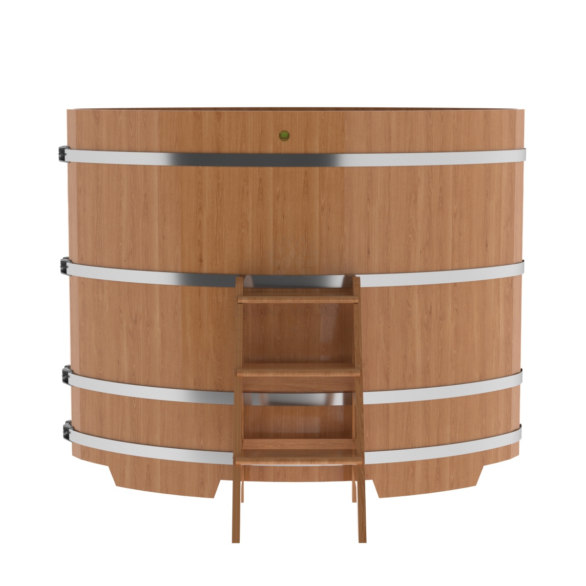 1323 Купель овальная из дуба 1,08х1,75х1,4 натуральная Alyarus  - Вид №3