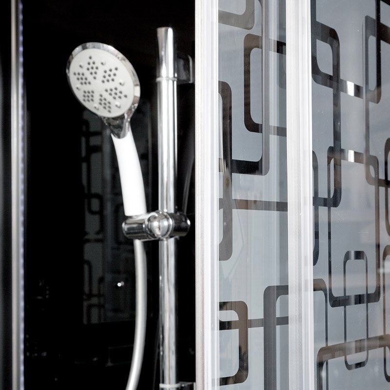 ЕМ1510 с гидромассажем (гм.) Душевая кабина DETO Серия EM BМ1510 LED BLACK - Вид №22