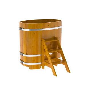 2260 Купель овальная из лиственницы Рустик 0,76х1,16х1,2 натуральная Alyarus