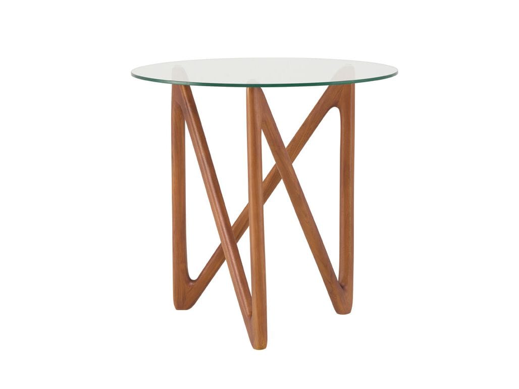 Высокий стол из тикового дерева со стеклянной столешницей Il Giardino di Legno Nanto ARCH-00055410