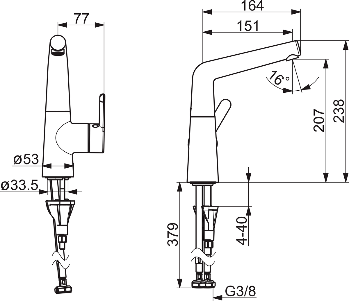 Oras 3006F Смеситель для умывальника 3006F Inspera Хром  - Вид №3