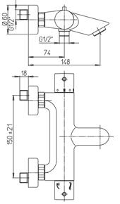 Paini Cox 78CR111TH смеситель для ванны с термостатом  - Вид №3