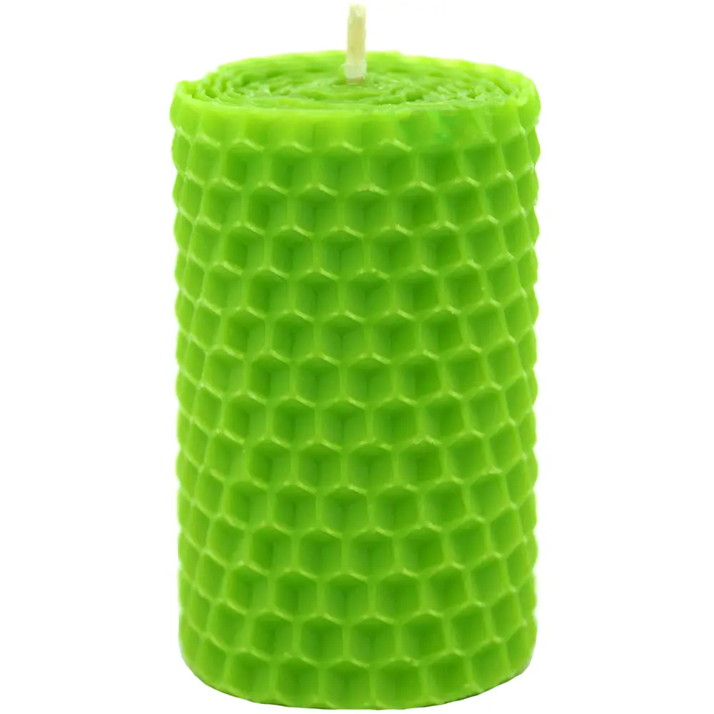Свеча вощинная цилиндр желто-зеленая 4x6.5 см EVIS STLM-2099523