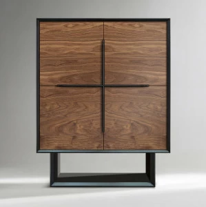 Барный шкаф с 2 дверцами американский орех Garon ACWD GARON 00-3981966 Коричневый;черный