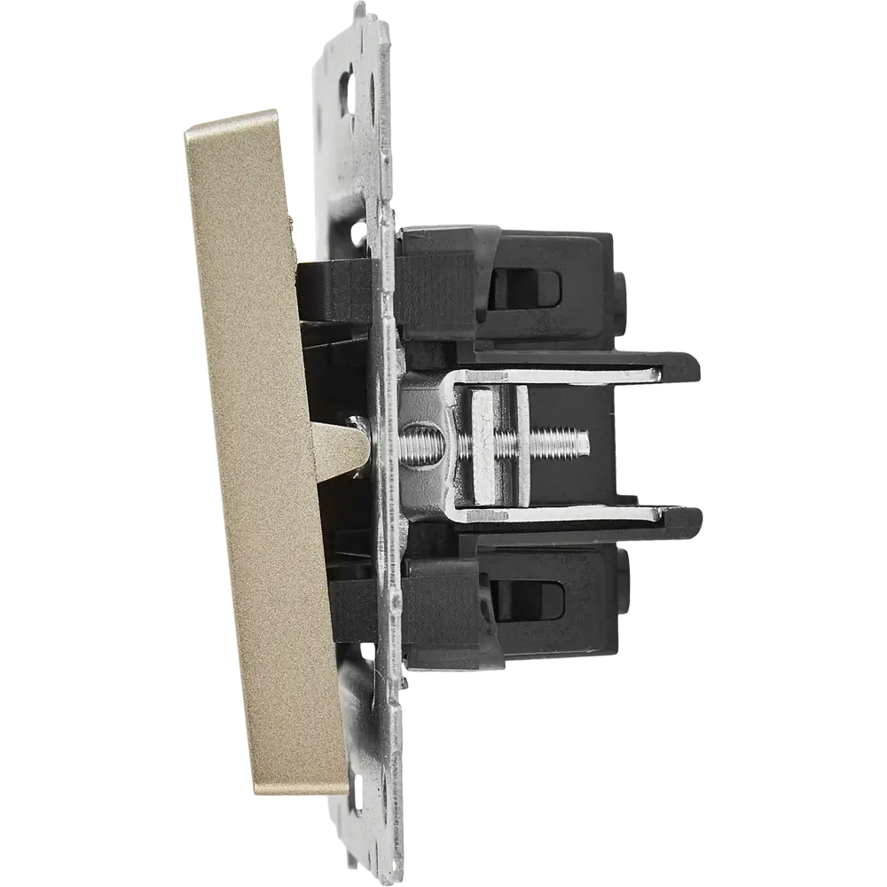 Проходной выключатель IEK Brite: 2-клавишный встраиваемый в цвете шампань 87761747 STLM-1101951 - Вид №3