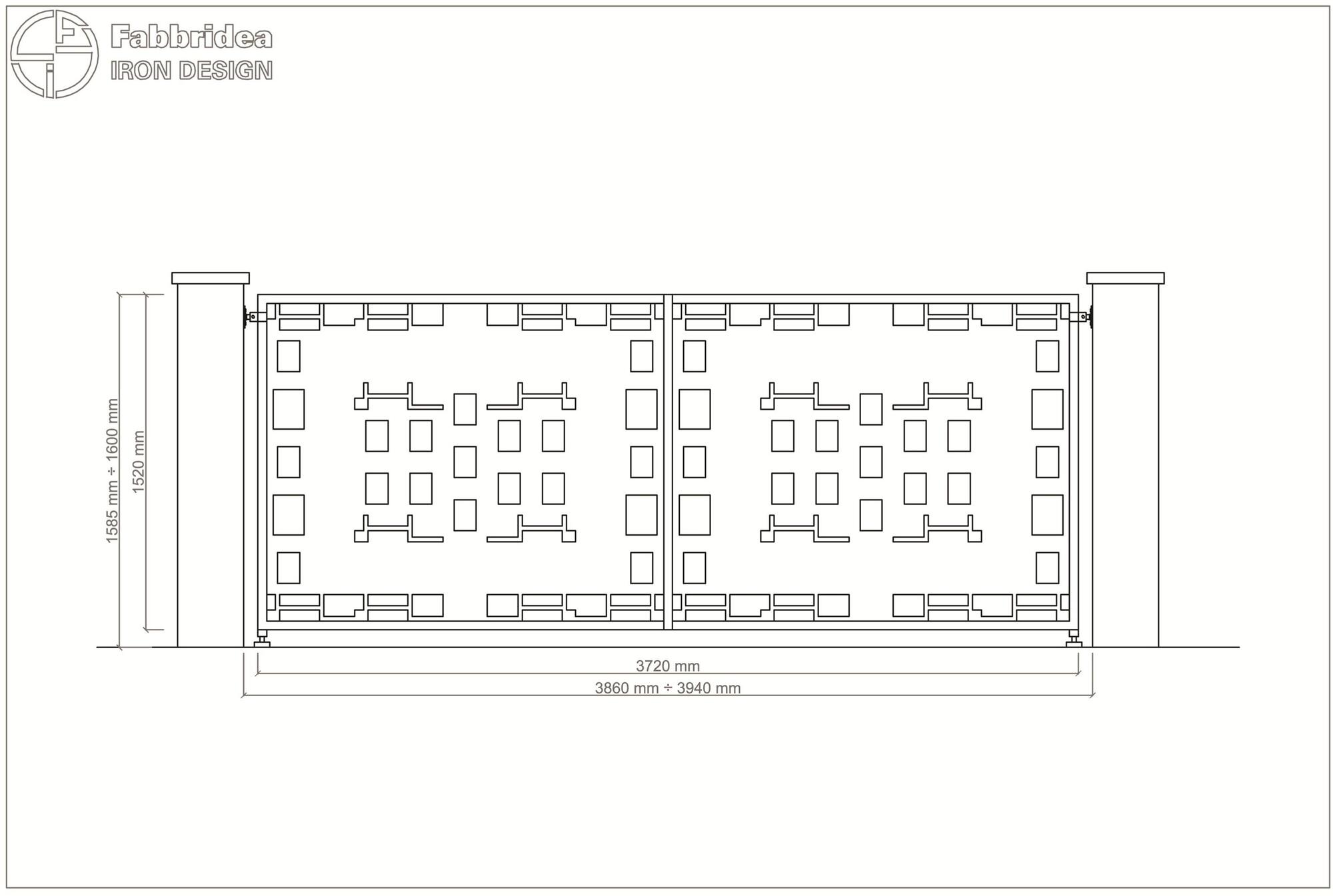 Fabbridea Двустворчатые распашные ворота из железа sun-id-1362043 - Вид №1