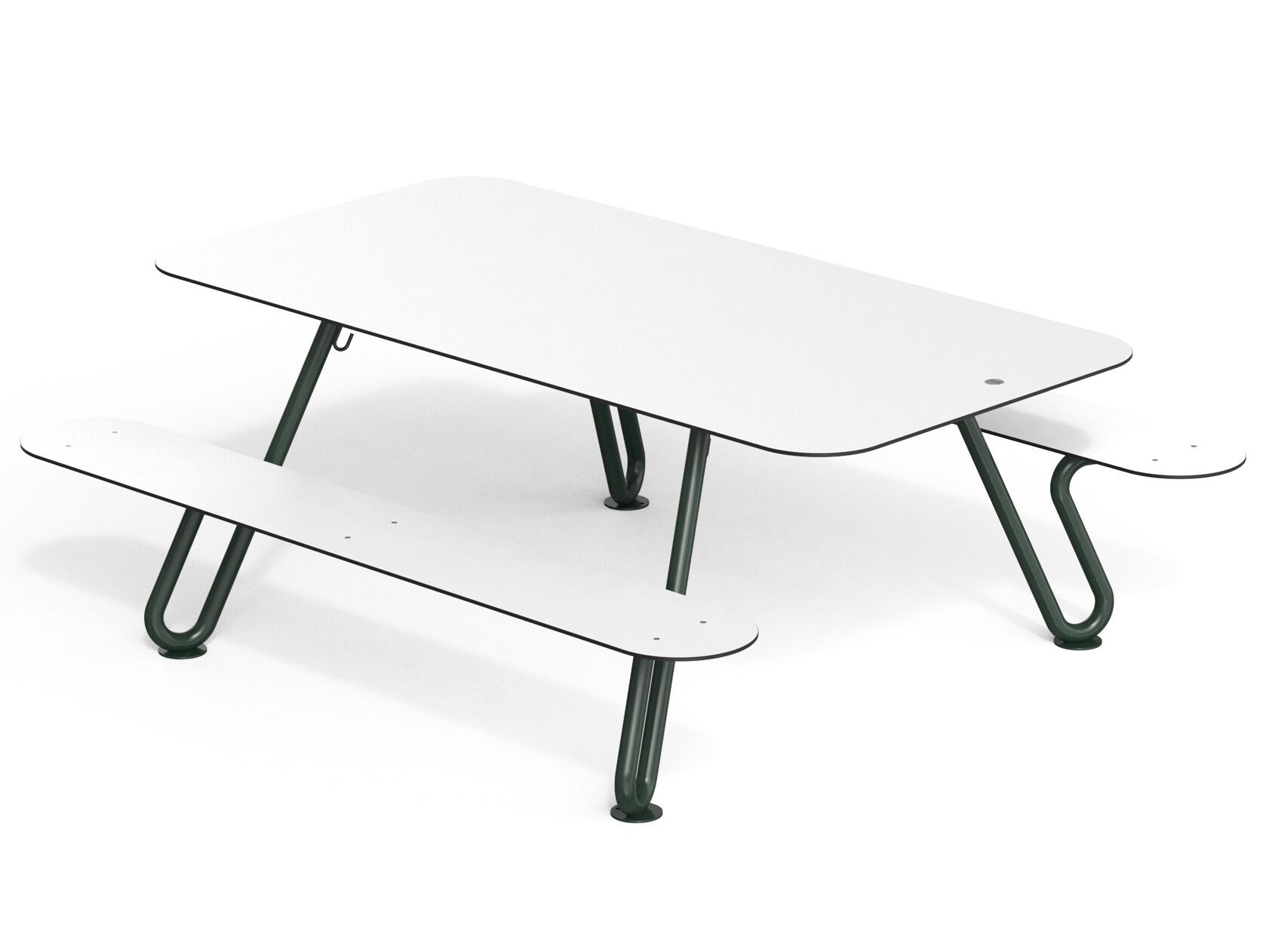 Стальной стол для пикника со встроенными скамейками City Design Zoid ARCH-00130171