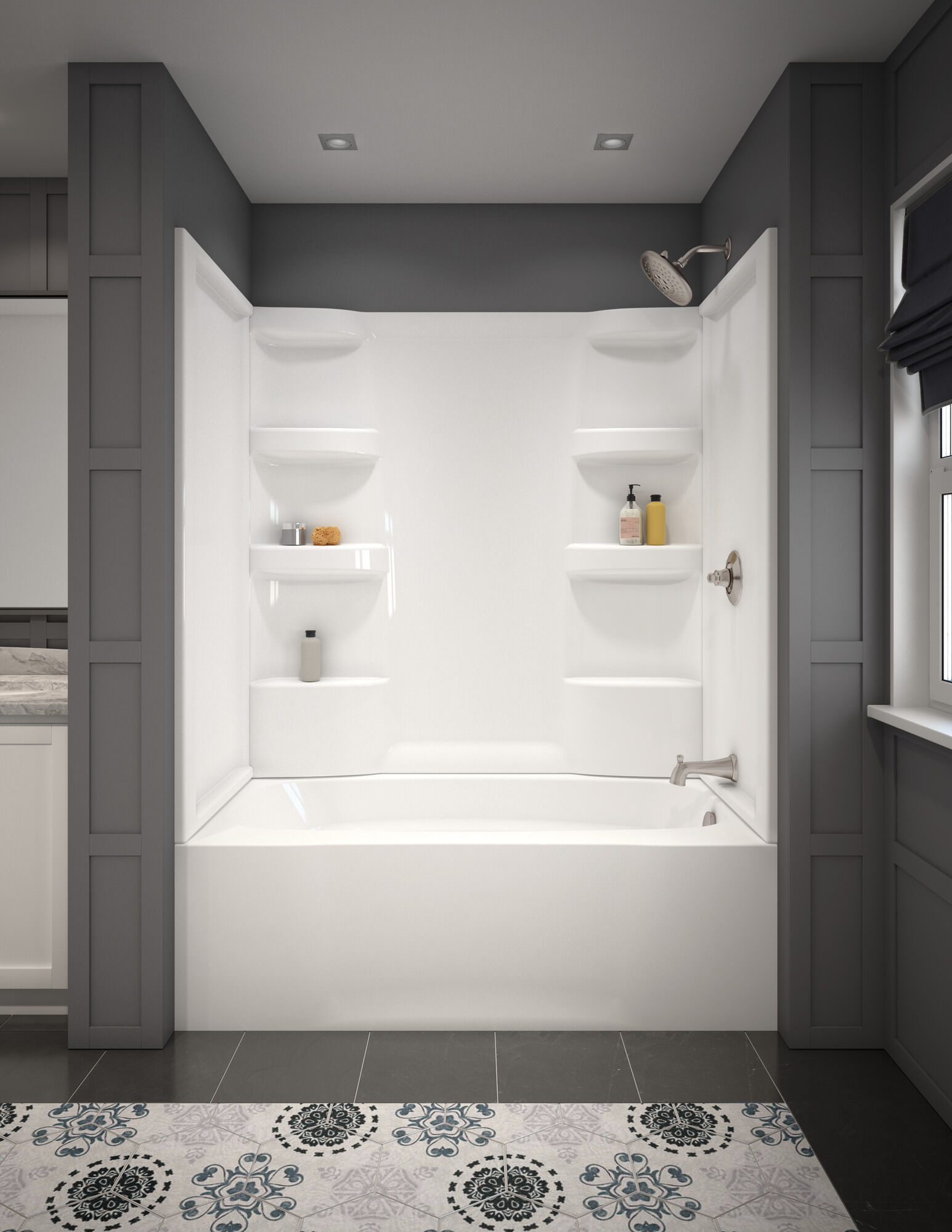 ProCrylic 60 дюймов x 32 дюйма Правая ванна Delta Faucet B10513-6032R-WH - Вид №1