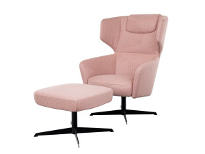 Тканевое вращающееся кресло с подлокотниками