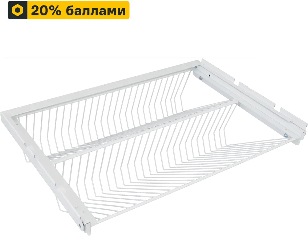 Выдвижная обувница ТИТАН-GS для систем хранения, белая 85127626