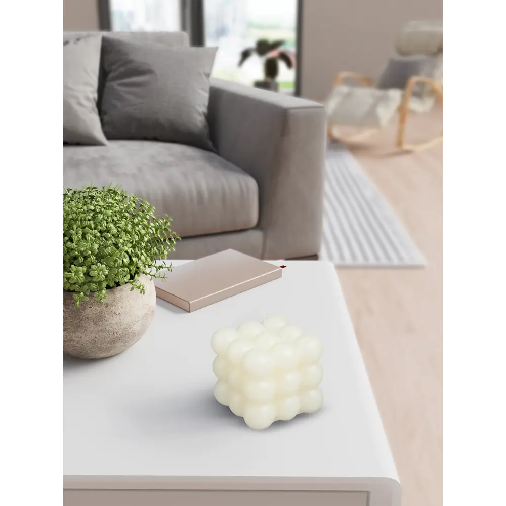 Свеча Шары в кубе 6 см слоновая кость Santreyd STLM-2064279 - Вид №3