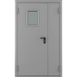 Дверь техническая остекленная 1150x2050 мм левая цвет светло-серый RAL7035