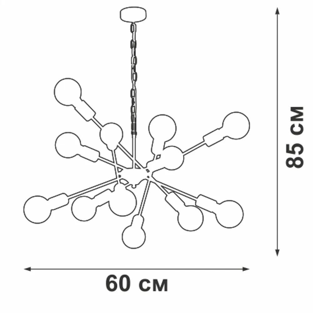Vitaluce Спутник — подвесная люстра на 12 ламп для просторных помещений 82380090 STLM-0025944 - Вид №11