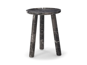 Высокий круглый мраморный журнальный столик Steven Black