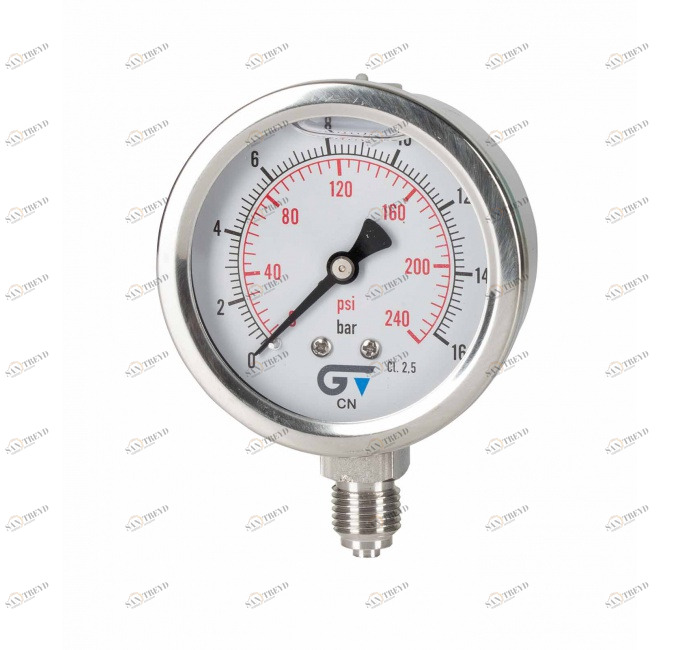 GENEBRE 3814 040 Манометр Ø 63 с глицерином, нижнее соединение, резьба BSP 
