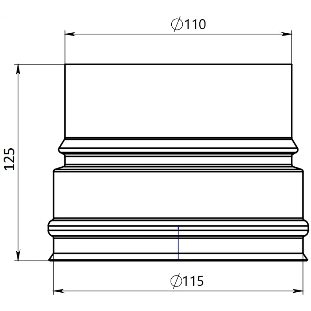 Переход Металлик и Ко ø 110-115 мм (430/0.8 мм) STLM-2105651 - Вид №3