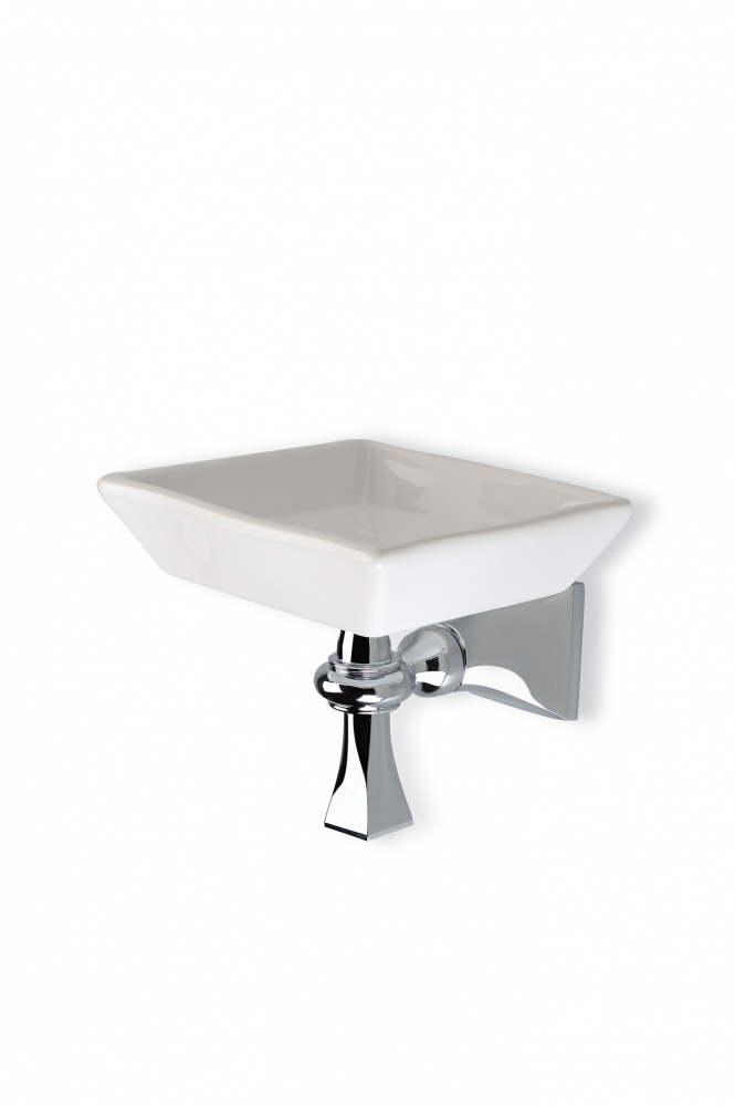 PR09(25-BI) Stil Haus Prisma, настенная керамическая мыльница, цвет бронза - белая керамика