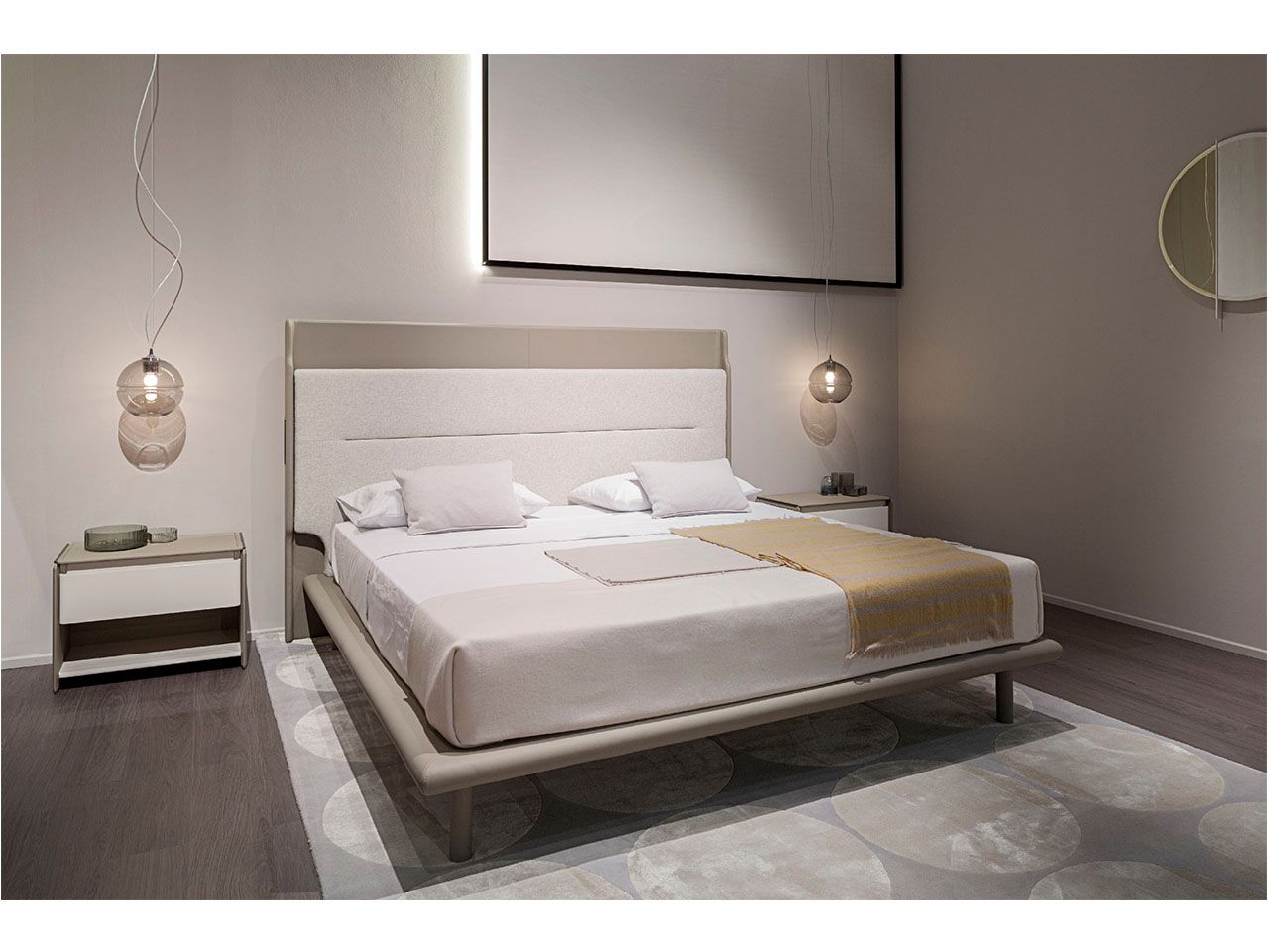 Прямоугольная кожаная прикроватная тумбочка с ящиками Turri ноль ARCH-00008455