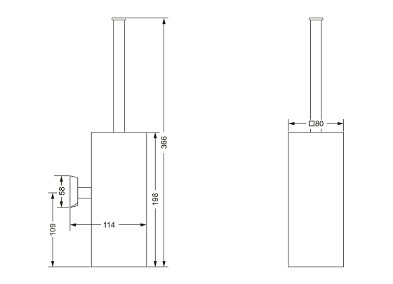 Туалетный ёршик с настенным держателем JOERGER Turn 623.00.000.000 - Вид №1