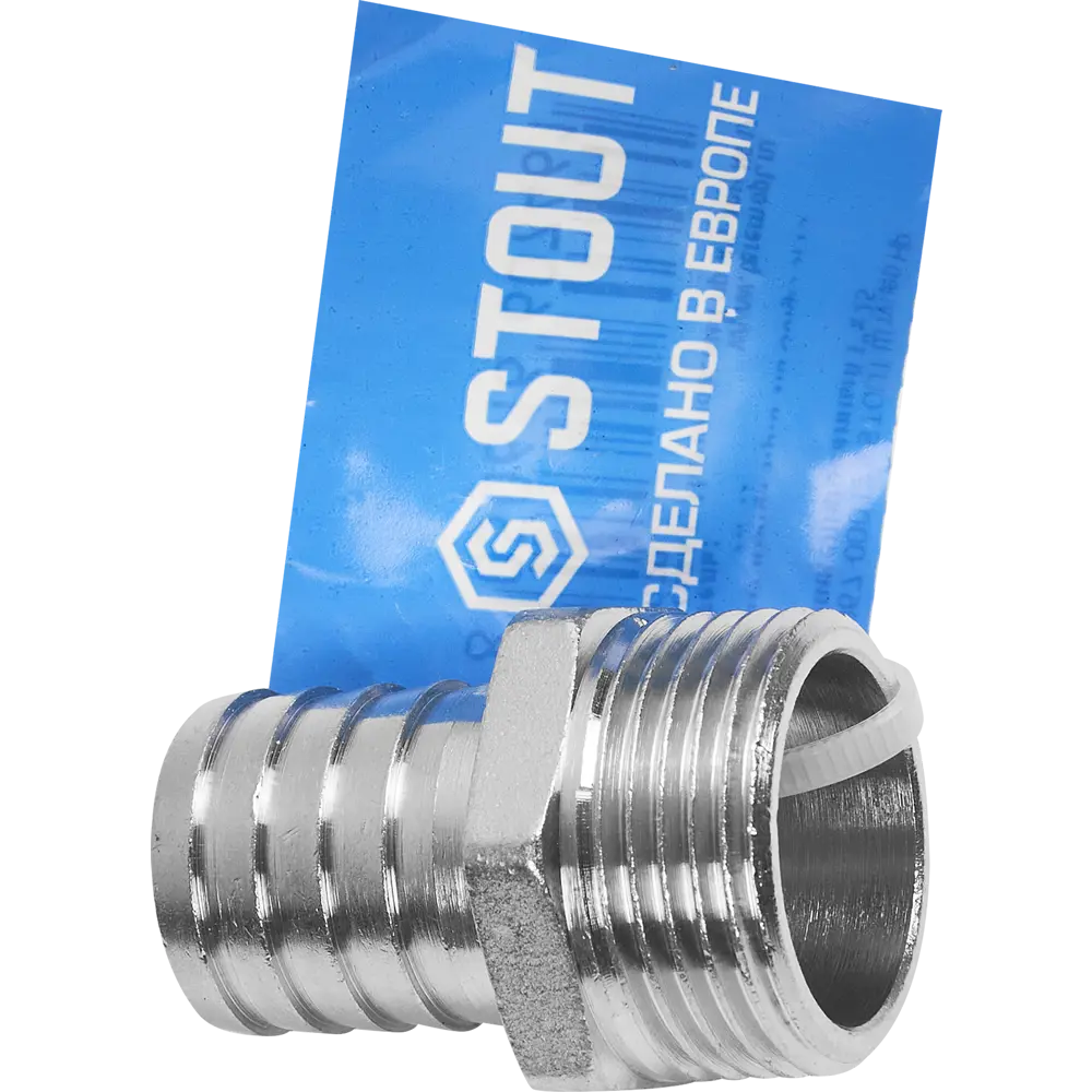 Штуцер STOUT 1"x25 мм для трубопроводов из никелированной латуни 84868155 STLM-0805979 - Вид №3