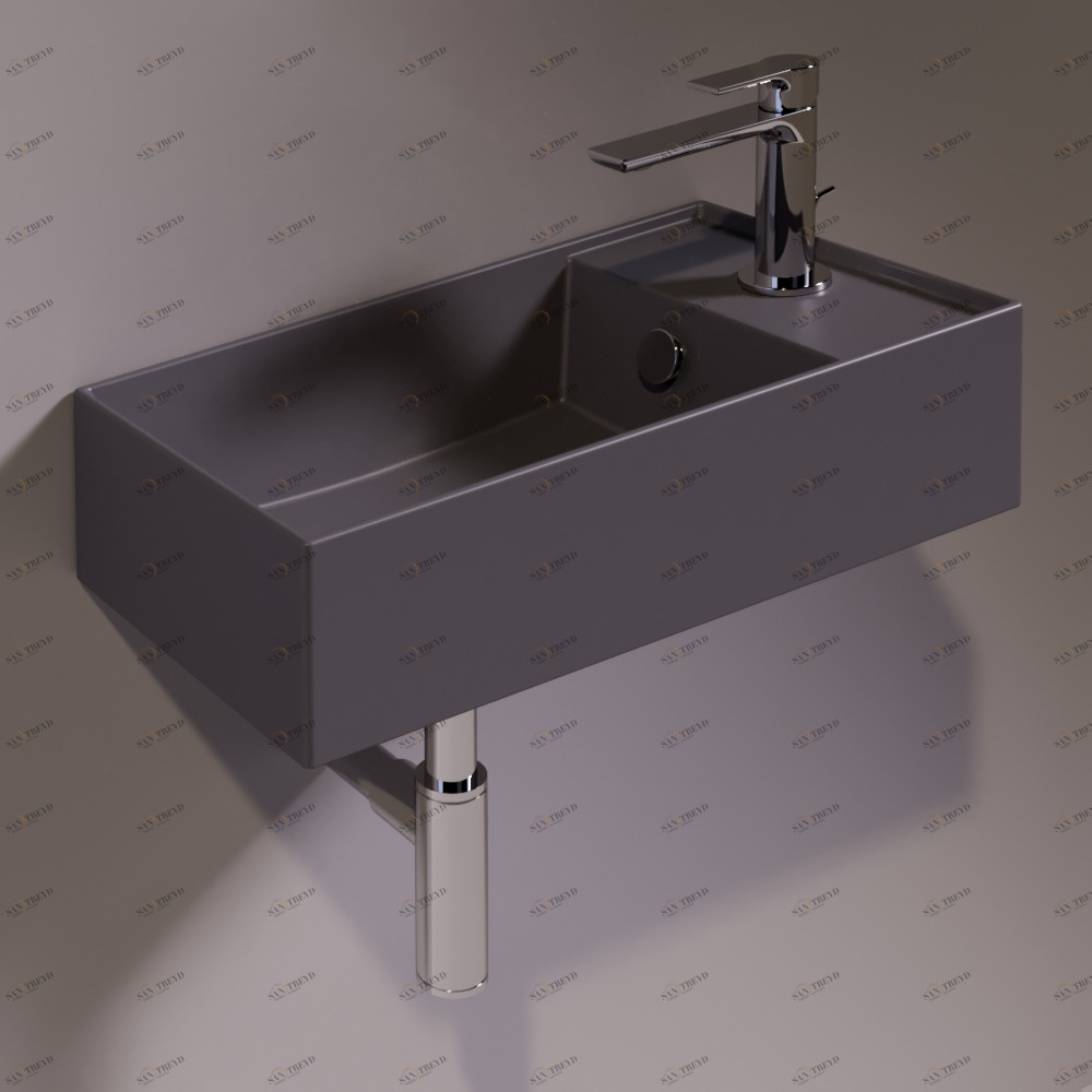 AG50ANTRACITEMATT Подвесная раковина настенная прямоугольная Simas Agile черная