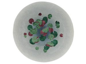 Круглый шерстяной ковер ручной работы