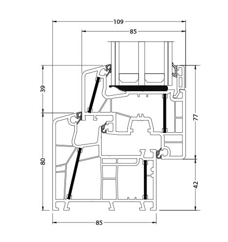 Окна из ПВХ DQG - Diquigiovanni DQG 85 ARCH-00099741 - Вид №5