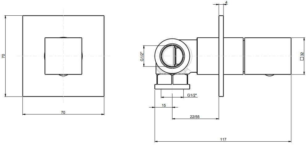 Rubinetterie Frattini Краны запорные угловые встроенные Vita sun-id-1394503 - Вид №1
