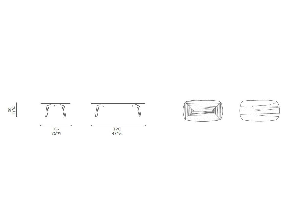 Прямоугольный журнальный столик из ясеня Poltrona Frau коллекция-столы и стулья ARCH-00027258 - Вид №2