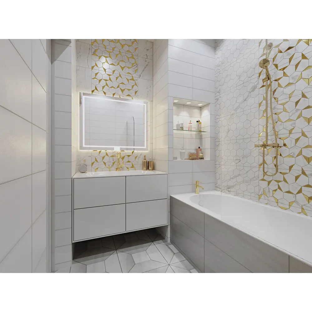 Керамогранит Belani Tone 59.7x14.8 см 1.325 м² цвет белый матовый STLM-2059982 - Вид №6