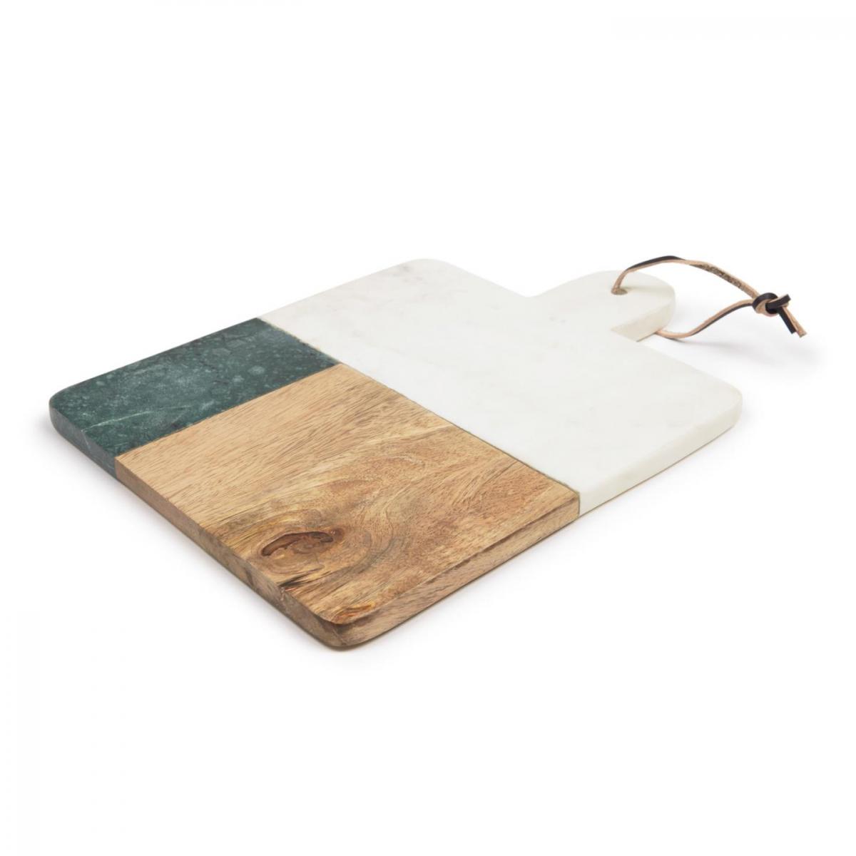 106393 Разделочная доска из зеленого и белого мрамора и дерева La Forma Wilmina  - Вид №1
