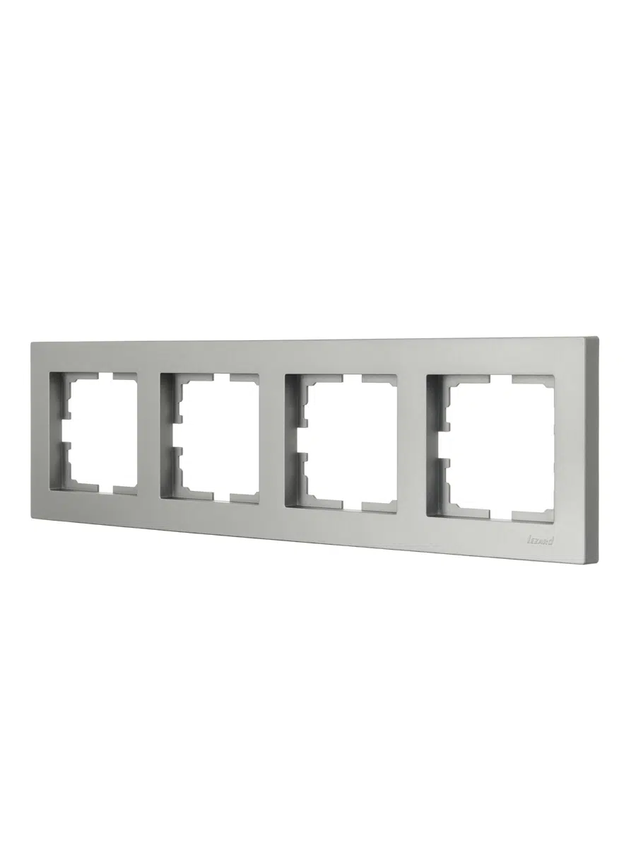 VESNA Рамка 4-ая горизонтальная без вст платина LEZARD 742-3500-149 - Вид №1