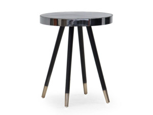 Круглый кожаный журнальный столик