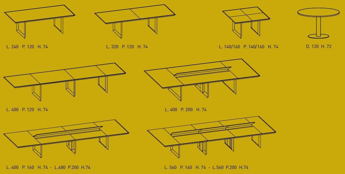 IFT Прямоугольный стол для переговоров из алюминия и стекла 45/90 sun-id-1444179 - Вид №2
