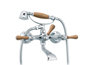 Смеситель для ванны с 2 отверстиями и ручным душем