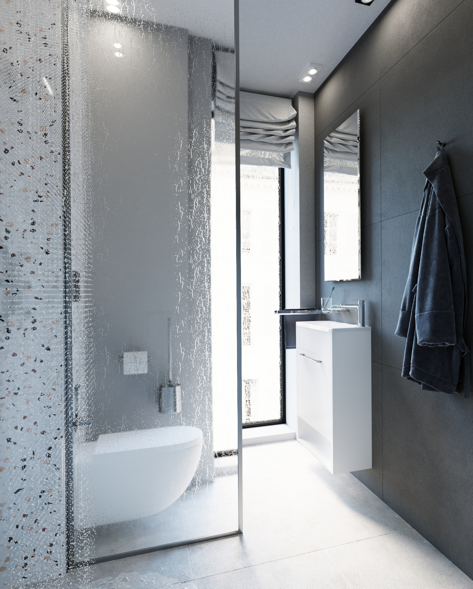 У85440 Тумба с раковиной Lira 40П 1д. Белый глянец 1 Marka Lira - Вид №2