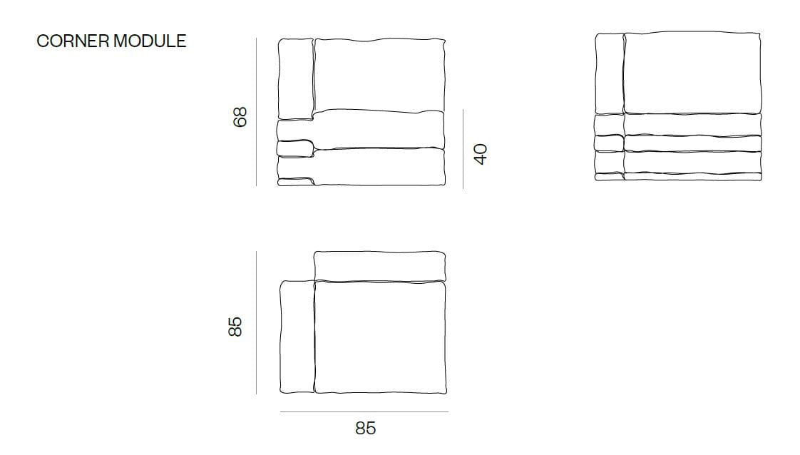 Модульный бархатный диван BD Barcelona PILLOW CORDUROY ARCH-00069469 - Вид №17