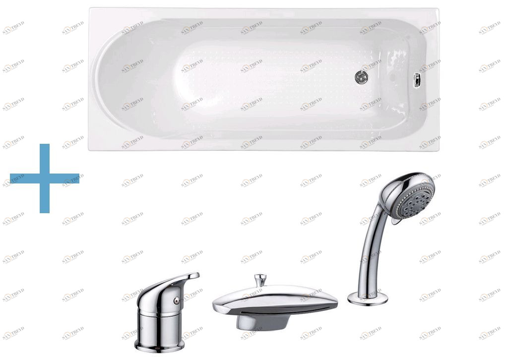 Акриловая ванна Aquanet West 150x70 (каркас + смеситель Aquanet Practic 2 AF111-63B) 002397600018344300216780