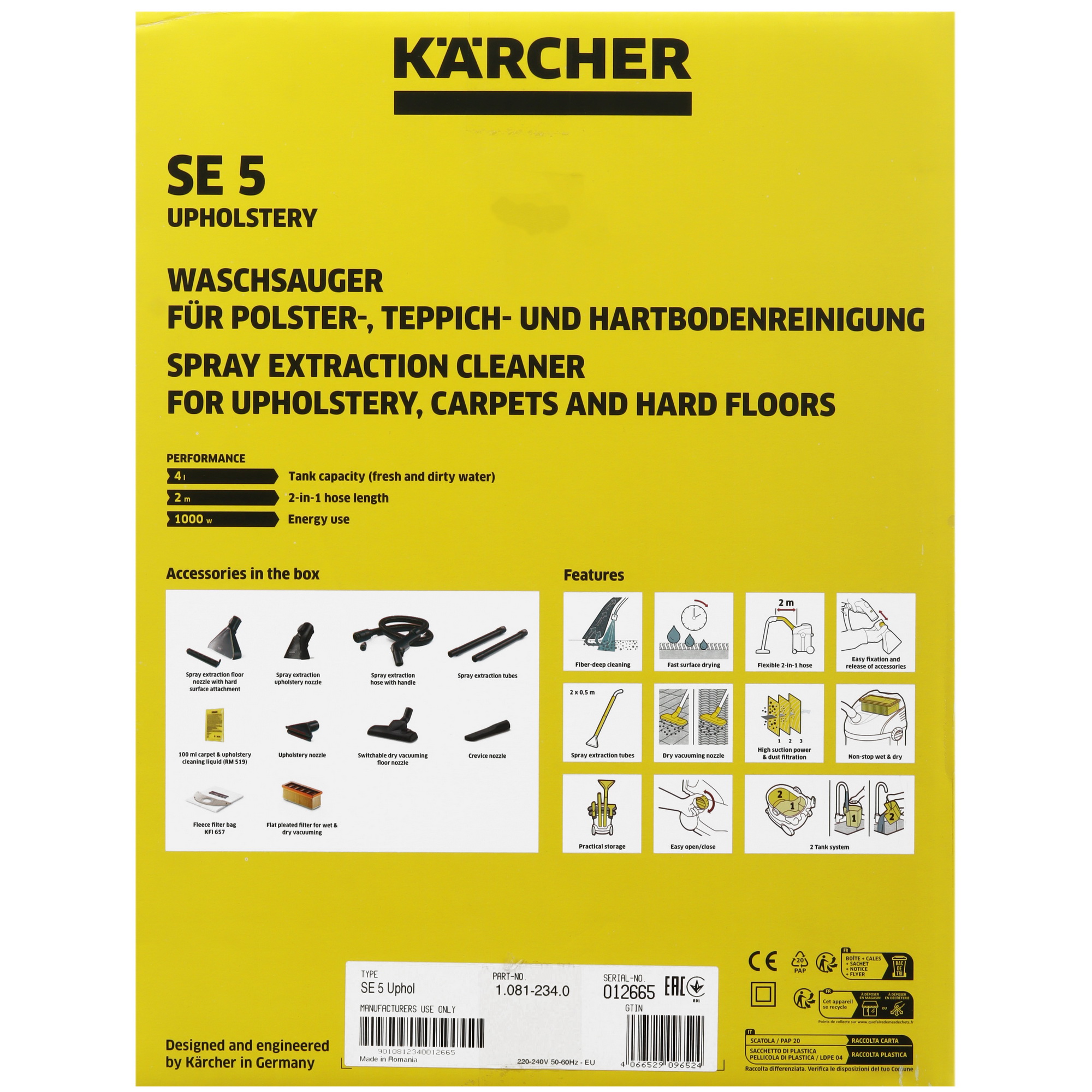 5622700 Пылесос Karcher SE 5 Upholstery белый STDN-0138668 - Вид №15