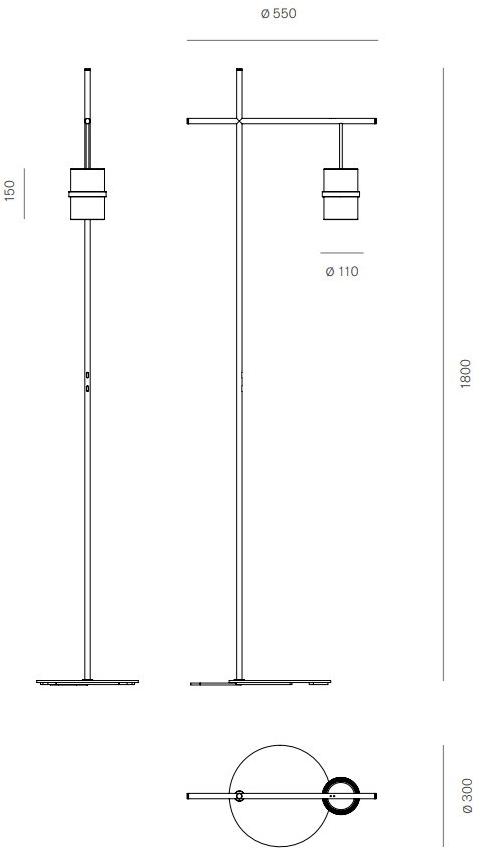 Firmamento Milano Светодиодный торшер из алюминия Piccola boa Cg-043fs-ni- - Вид №1