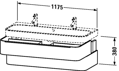 H2636701313 Happy D.2 Тумбочка подвесная Американский орех, натуральный шпон Duravit - Вид №1