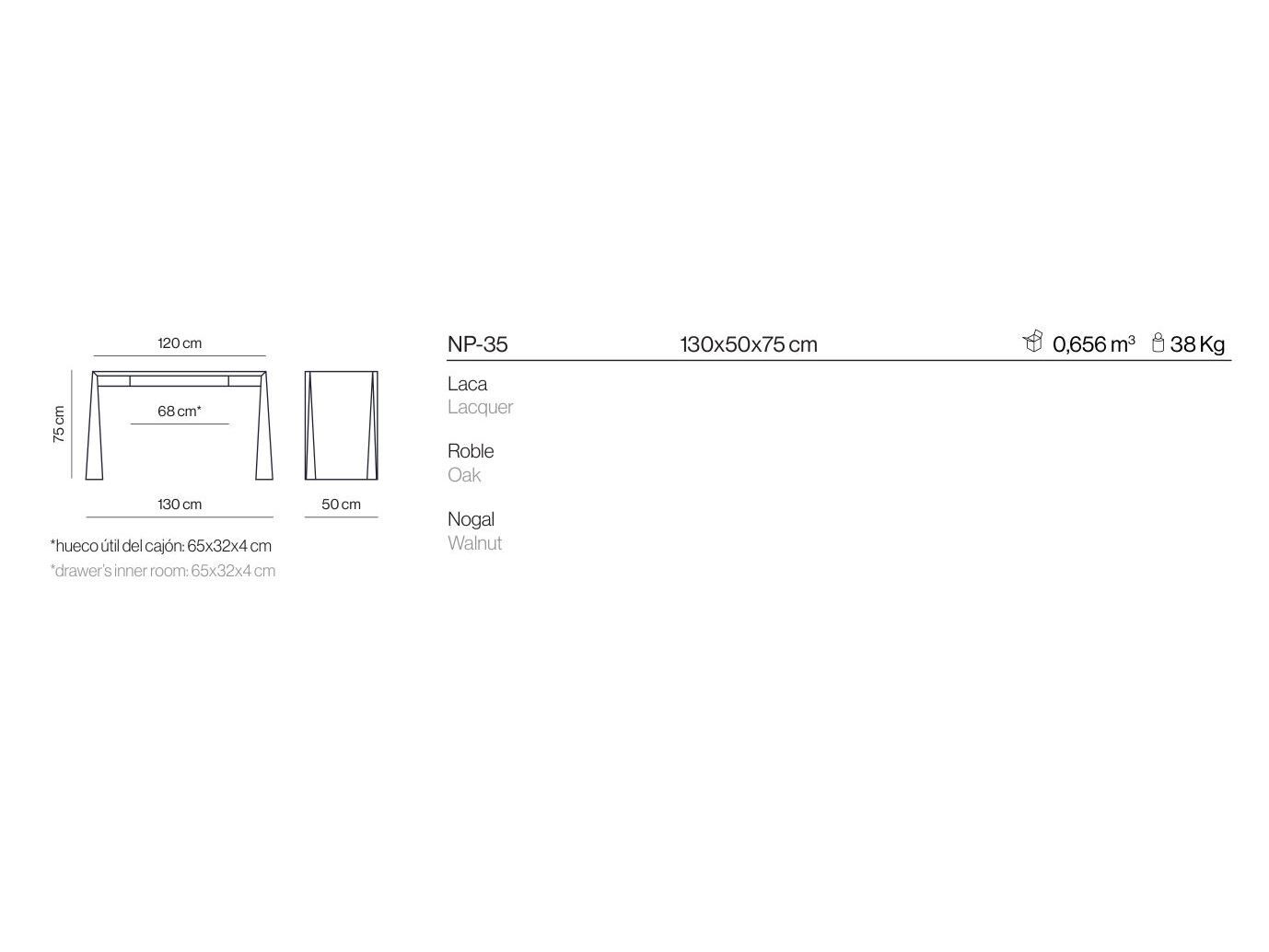 Прямоугольный стол с ящиком Kendo Mobiliario Naruk ARCH-00056862 - Вид №7